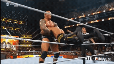 Wrestling Match On TNT Sports GIF