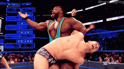 Wrestling Match On WWE Live GIF