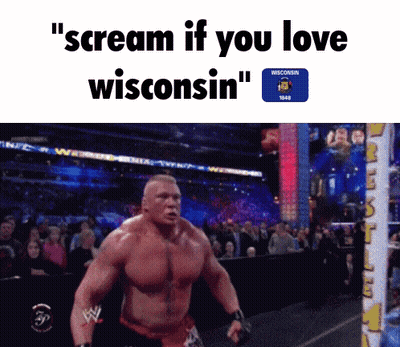 Wrestling Match Scream If You Love Wisconsin GIF
