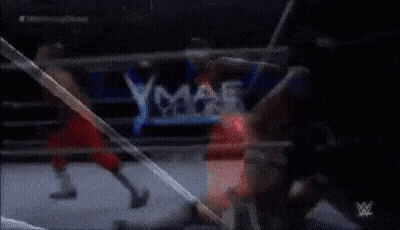 Wrestling Match With Blue Sign Second Round GIF