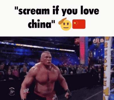 Wrestling Match With Scream If You Love China GIF