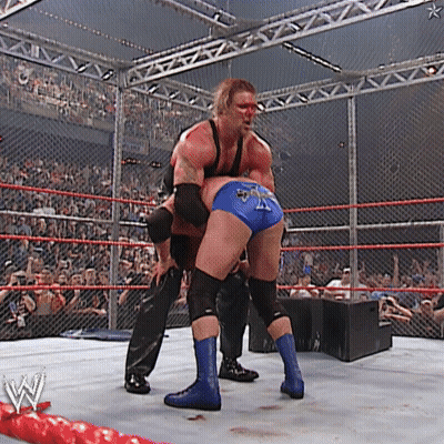 Wrestling Match With W Logo GIF