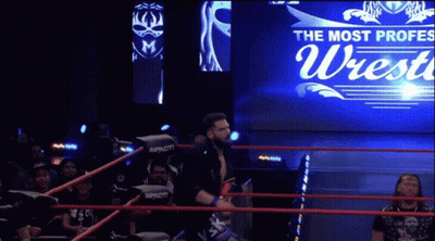 Wrestling Ring Sign Saying The Most Pro Wrestler GIF