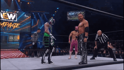 Wrestling Ring With All Elite Wrestling Sign GIF