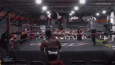 Wrestling Ring With DPW Fire Sign GIF