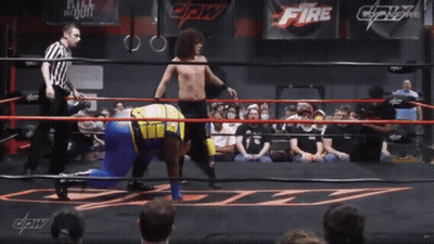 Wrestling Ring With Fire Sign GIF