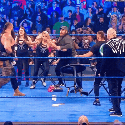 Wrestling Ring With Referee In Black Shirt Saying The Next Thing GIF