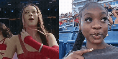 Wrestling Ring Woman And Stadium Woman With Funny Face GIF