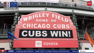 Wrigley Field Cubs Win Banner GIF