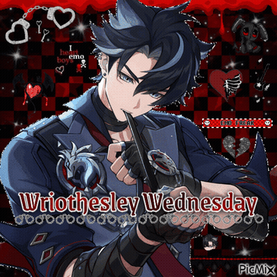 Wriothesley Wednesday Poster Man With Knife GIF