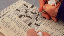 Writing Final Letter On Crossword Puzzle GIF