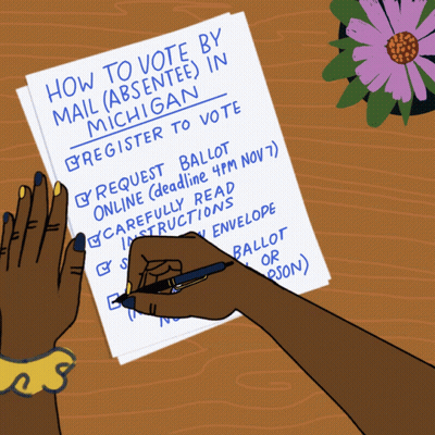 Writing How To Vote By Mail In Michigan GIF