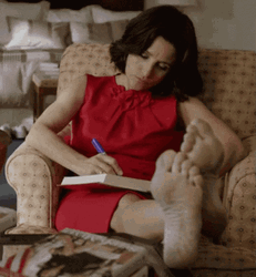 Writing While Sitting Feet Exposed GIF