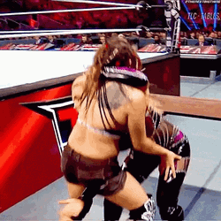 WWE Female Wrestlers Table Body Slam GIF