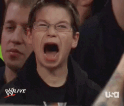 WWE Kid Fan Scream Reaction GIF