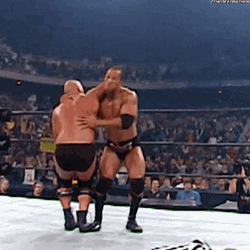 WWE The Rock Body Slam Steve Austin GIF