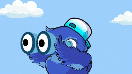 Wya Blue Owl Using Binoculars GIF