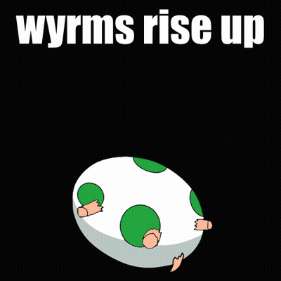Wyrm Rise Up Poster With Green And White Egg GIF