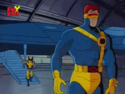 X-Men Cartoon Wolverine Punched Cyclops GIF