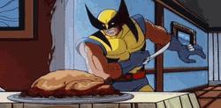 X-Men Wolverine Thanksgiving Turkey GIF