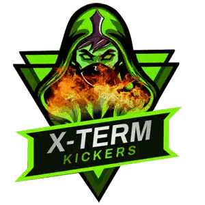 X-Term Kickers Logo Green Triangle Person Sticker