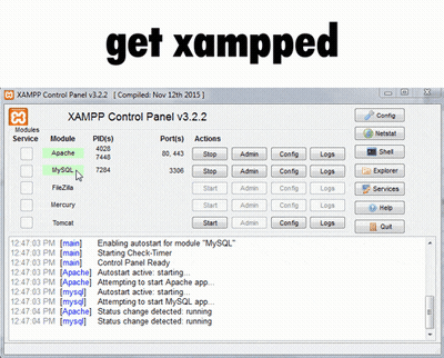 XAMPP Control Panel V3.2.2 GIF