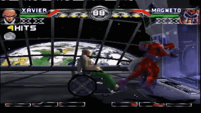 Xavier And Magneto Playing Video Game With 9 Hits GIF
