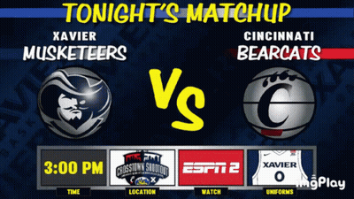Xavier Musketeers Vs Cincinnati Bearcats Advertisement GIF