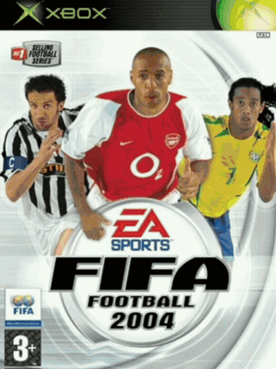 Xbox Fifa Football 2004 Is A Video Game With Three Soccer Players On The Cover GIF