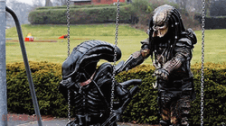 Xenomorph And Predator Playing GIF