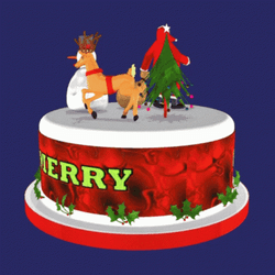 Xmas Theme Cake GIF