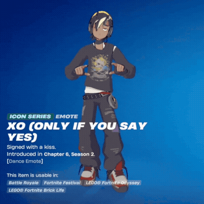 XO Icon Series Emote Signed With A Kiss GIF