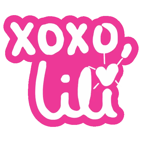 Xoxo Lili Pink Sticker With Heart Sticker