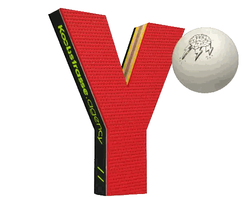 Y Letter With Kosstrasse Agency Text Sticker