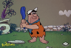 Yabba Dabba Doo Fred Flintstone Baseball GIF