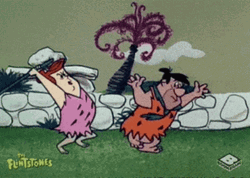 Yabba Dabba Doo Fred Flintstone Getting Attacked GIF