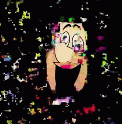 Yabba Dabba Doo Fred Flintstone Glitched Face GIF