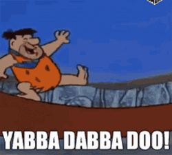 Yabba Dabba Doo Fred Flintstone Off Tail GIF