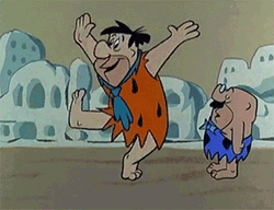 Yabba Dabba Doo Somersault Fred Flintstone GIF