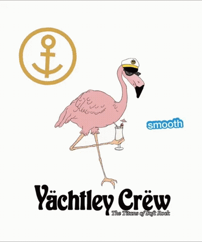 Yachtley Crew Ad Flamingo Holding Drink GIF