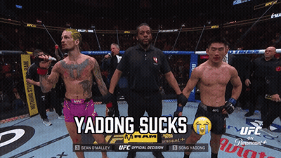 Yadong Sucks On UFC Match Screen GIF