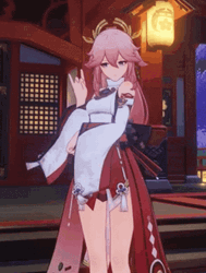 Yae Miko Fox Hand Pose GIF