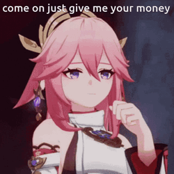 Yae Miko Give Me Your Money GIF