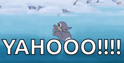 Yahoo Snow Thumper Bunny GIF