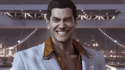Yakuza Creepy Evil Grin Kazuma Kiryu Close Up GIF