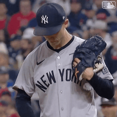 Yankees Baseball Player Holding Glove GIF