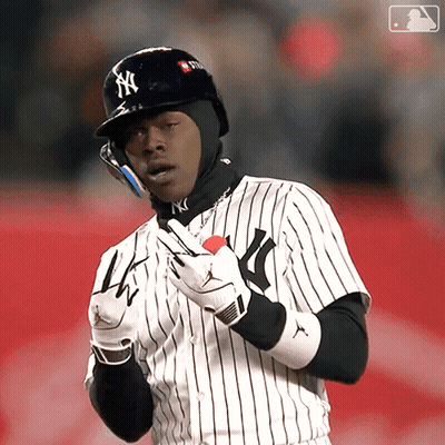 Yankees Baseball Player In Striped Uniform GIF