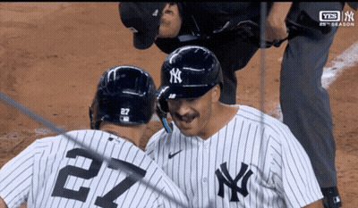 Yankees Baseball Players Hugging GIF