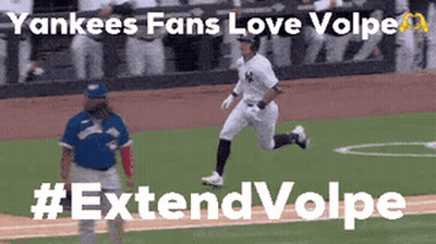 Yankees Fan Running Toward Player GIF