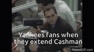 Yankees Fans When They Extend Cashman Is Written On A Screen GIF